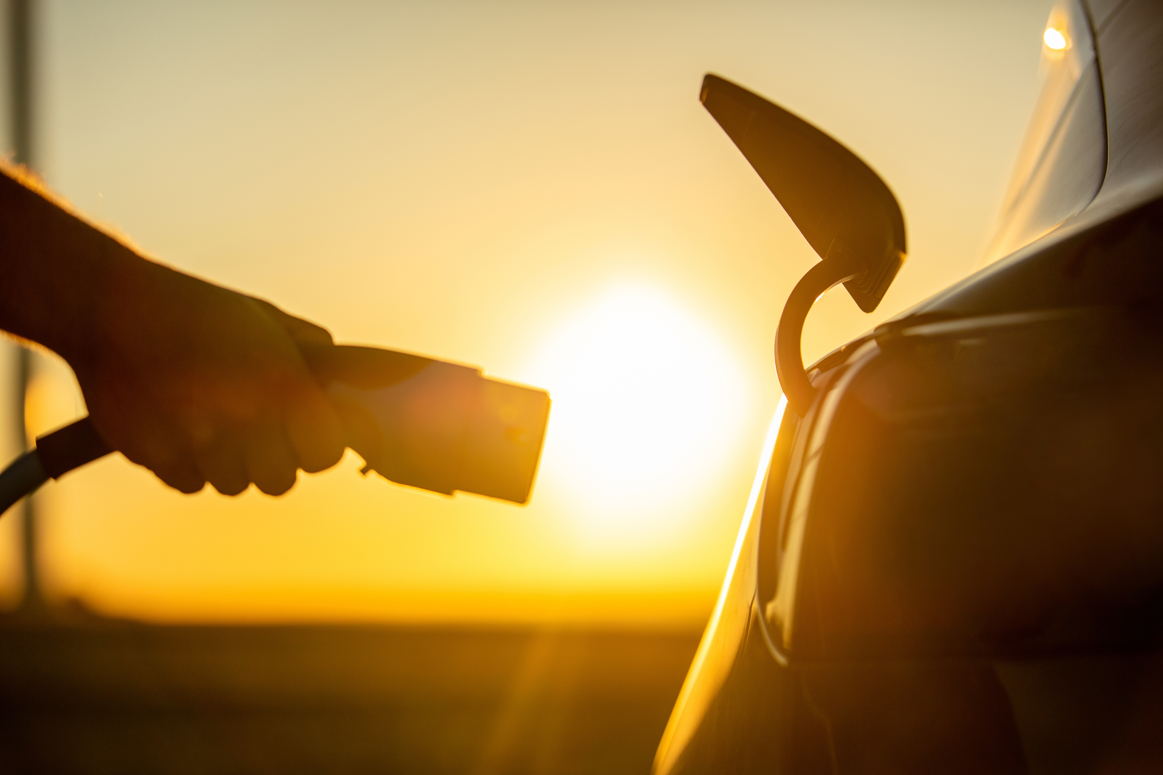 Electric vehicle charge stock image