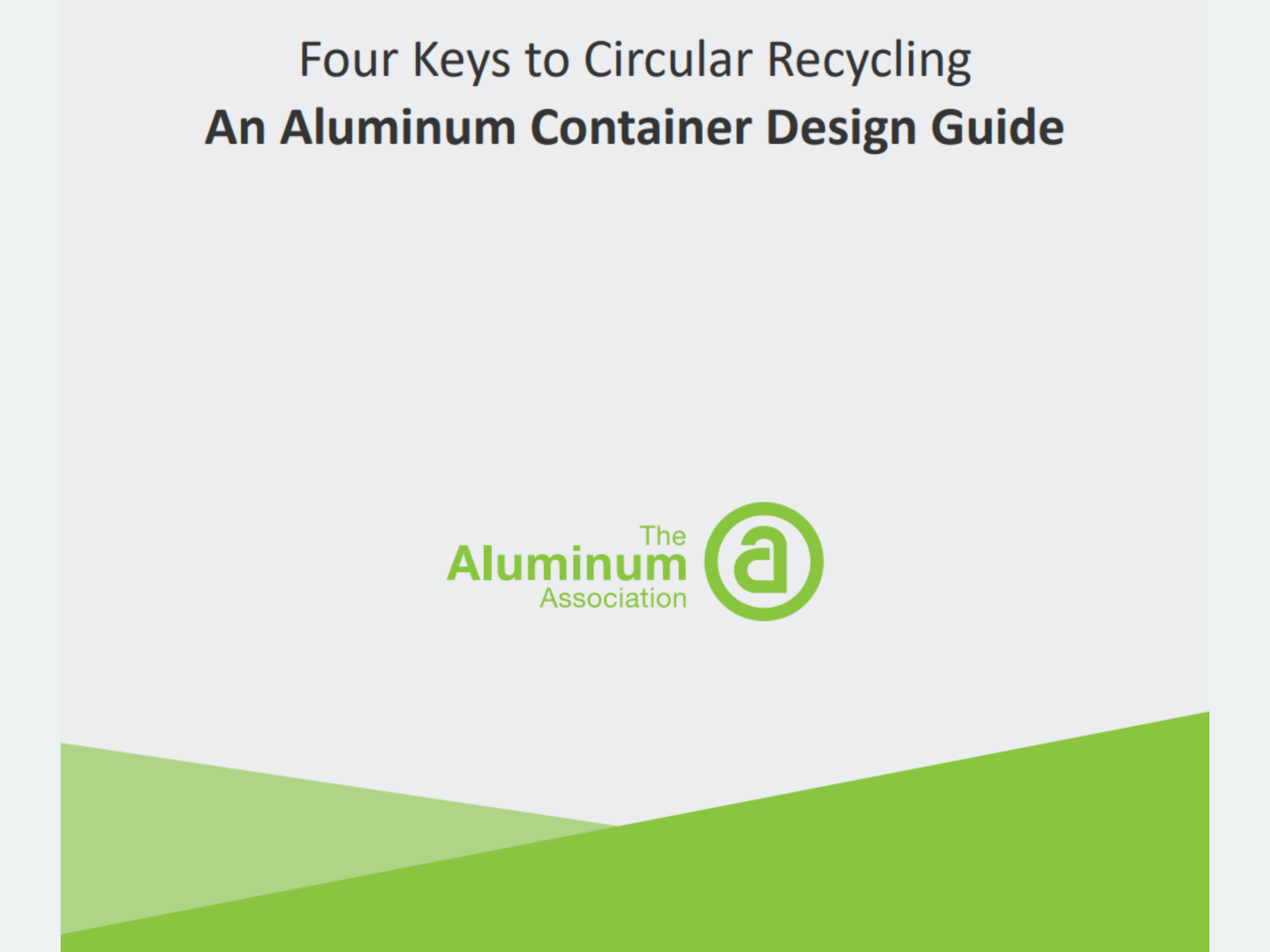 Aluminum container design guide cover