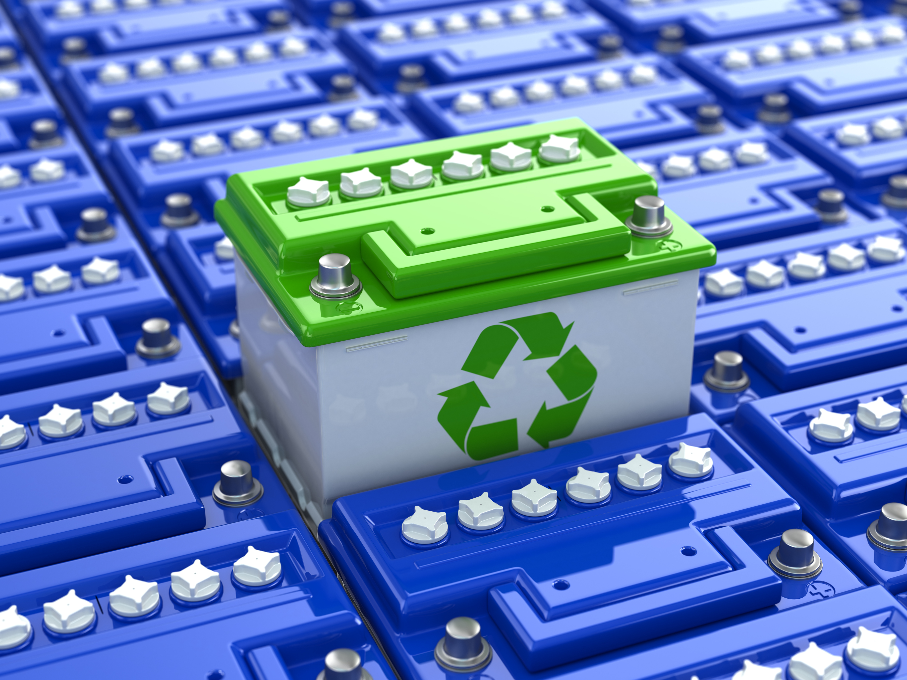 Battery recycling stock image