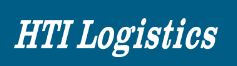 HTI Logistics in white text with blue background