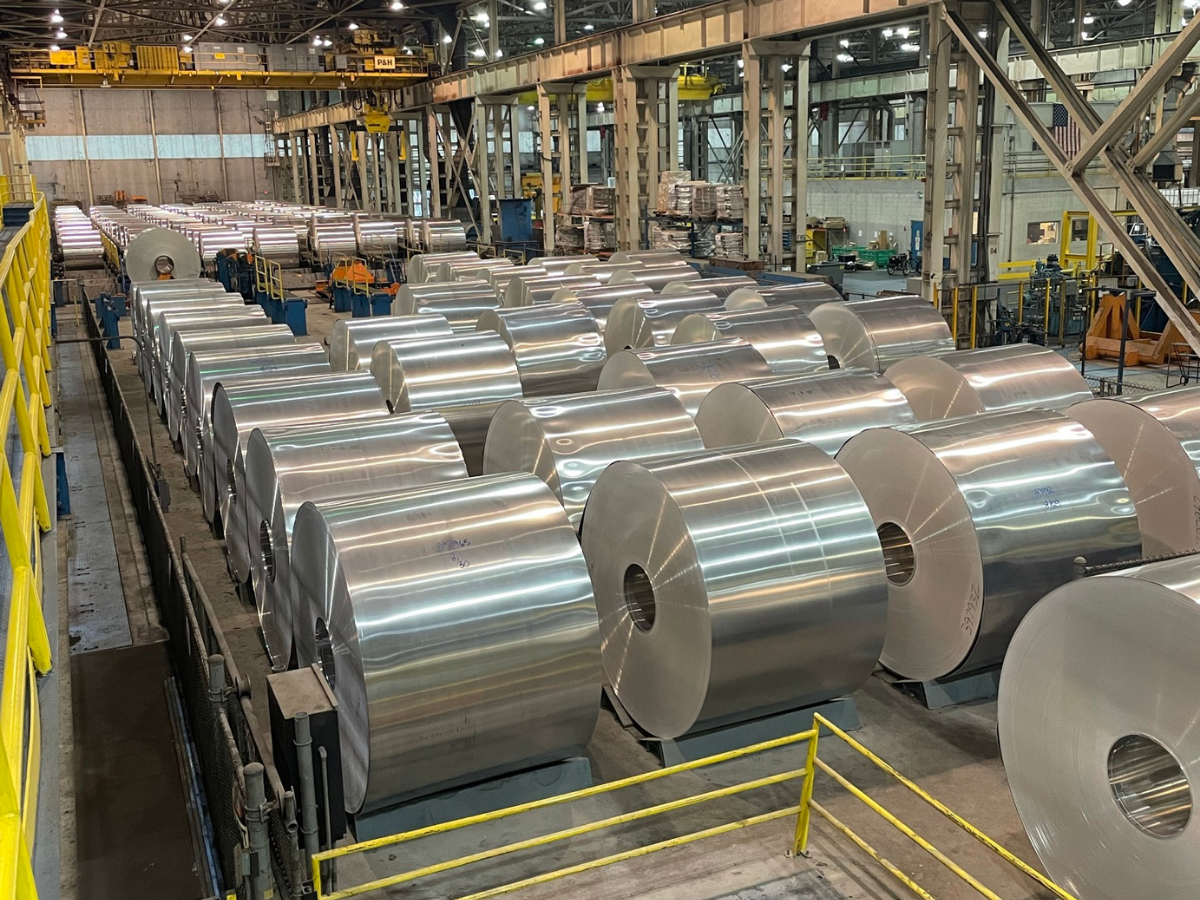 Photo of aluminum coils in a row
