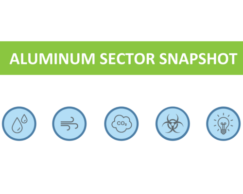 Five blue icons depicting different areas of environmental improvement