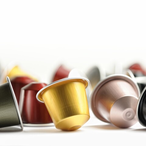 Nespresso pods in a pile